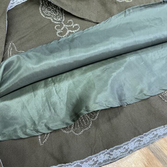 Coldwater Creek Midi Skirt Green Brown Size Medium Sequin Forest Fairy Granola - Picture 7 of 12